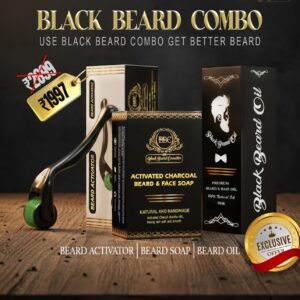 Black Beard Combo – Beard Oil 100ml, Activator & Soap for Growth & Shine