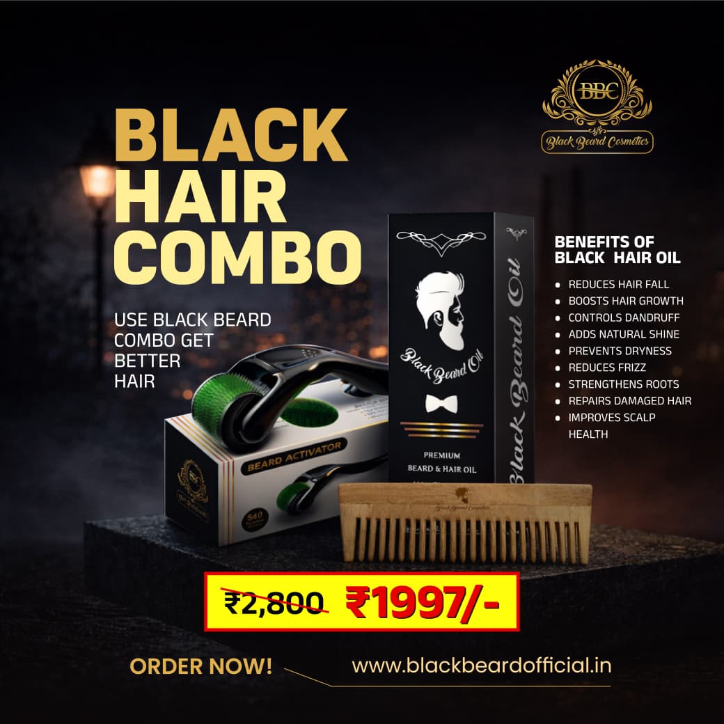 Advanced Hair Growth Combo – 100ml Hair Oil, Activator & Neem Beard Comb